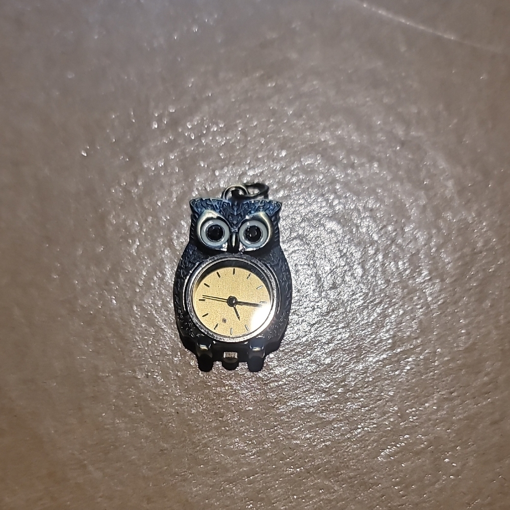Claire's Blue and Gold Owl Watch Pendant